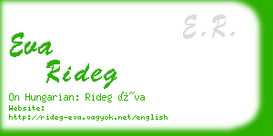 eva rideg business card